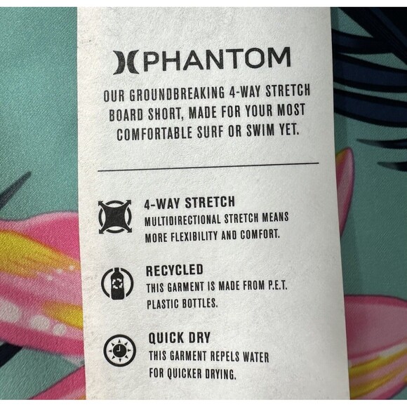 Men’s Hurley Phantom Classic 18" Boardshorts Stretch Aura Green Size 38 New - Picture 13 of 16